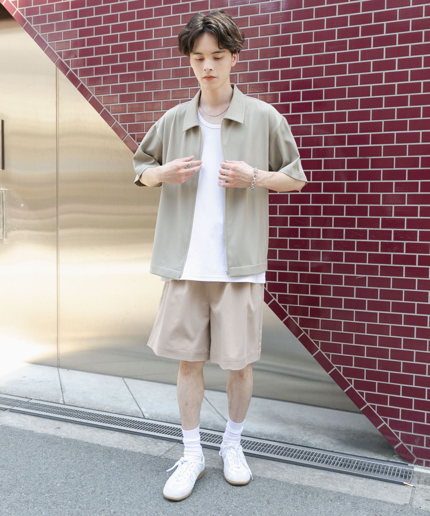 SENSE OF PLACE by URBAN RESEARCH「ZIPショートスリーブルーズシャツ」|シャツ・ブラウス|