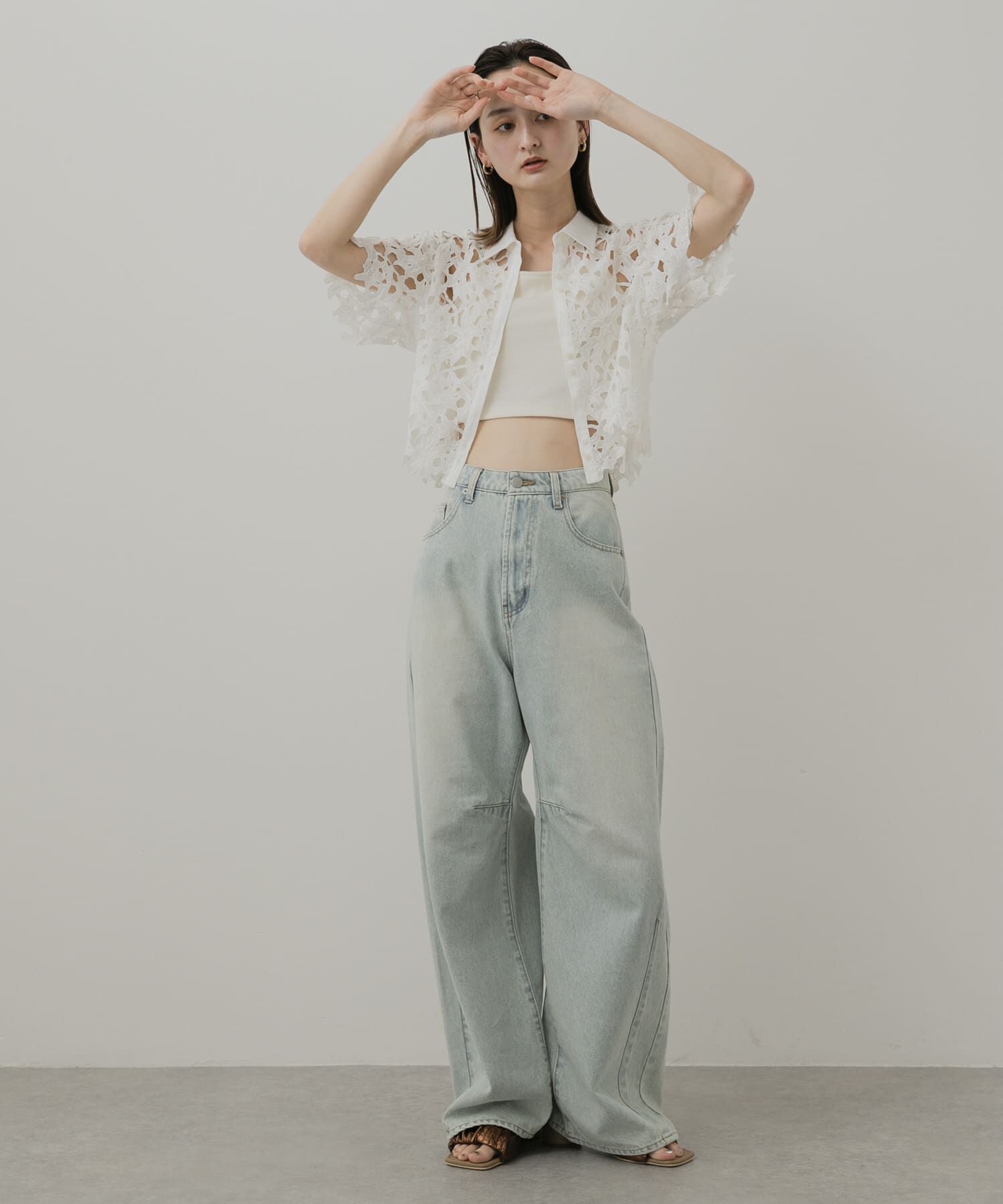 SENSE OF PLACE by URBAN RESEARCH「レースクロップドシャツ(半袖)」|シャツ・ブラウス|