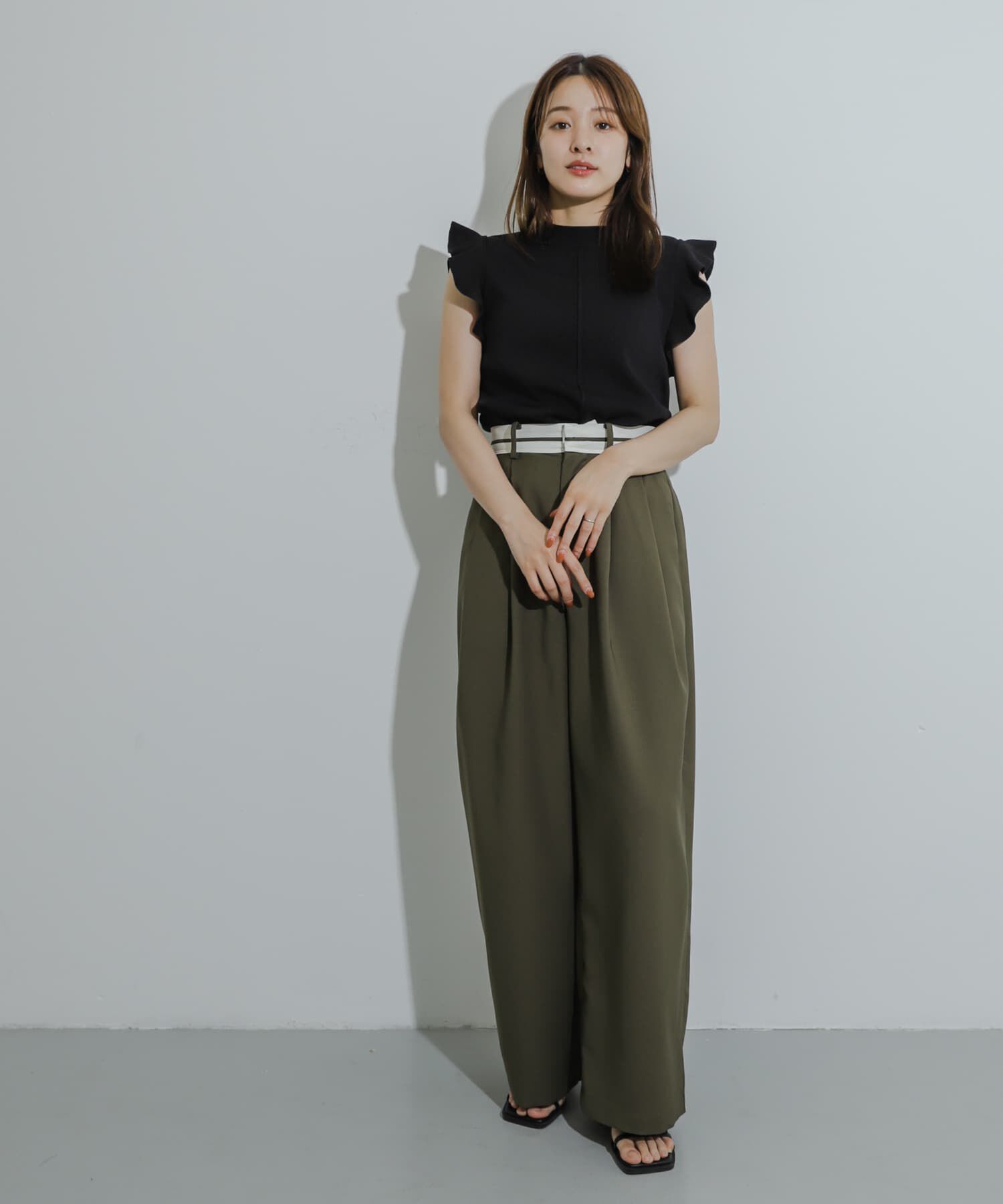 SENSE OF PLACE by URBAN RESEARCH「フリルコンパクトセーター」|ニット・セーター|