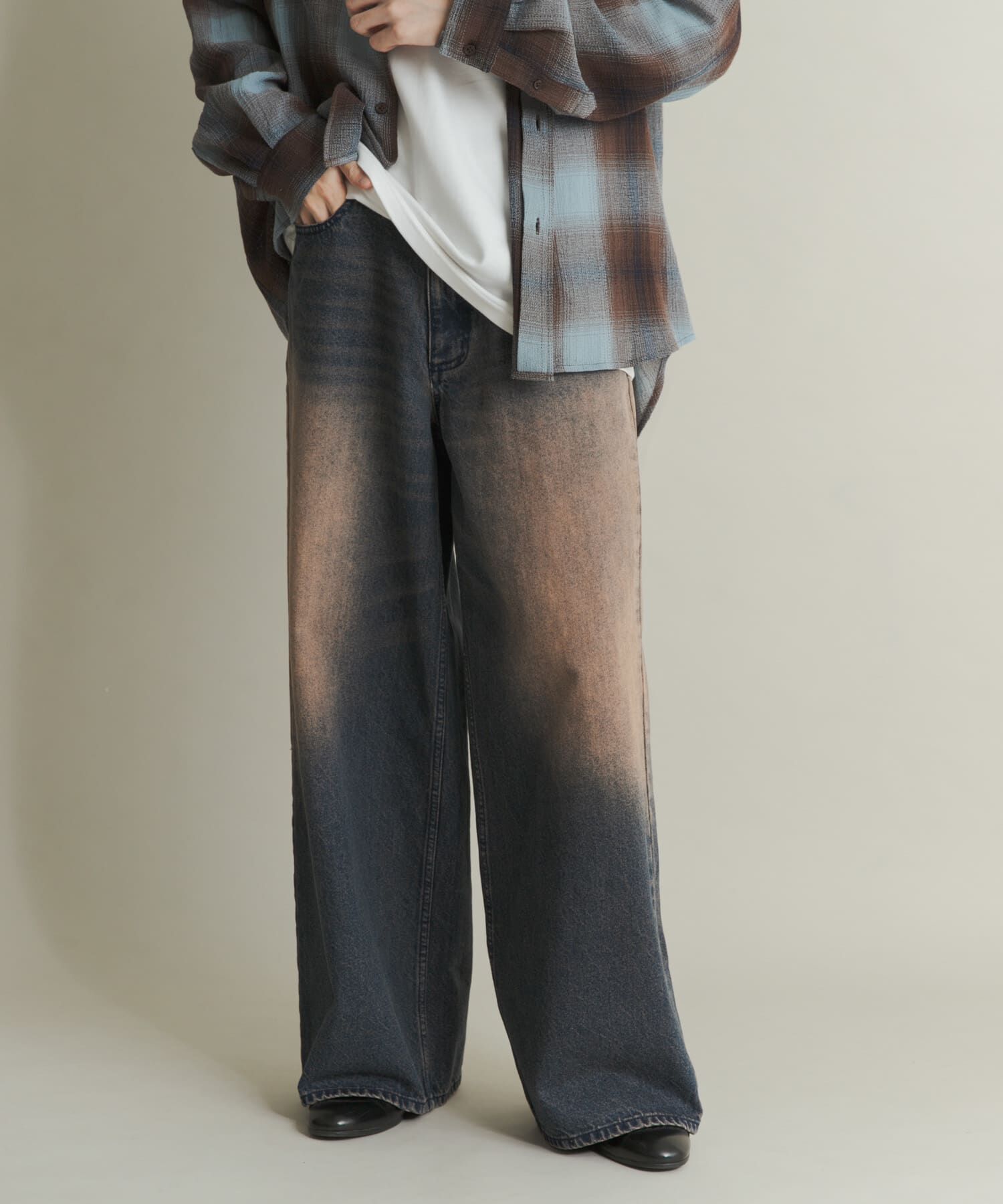 SENSE OF PLACE by URBAN RESEARCH「ヴィンテージライクデニムワイドパンツ」|デニム|