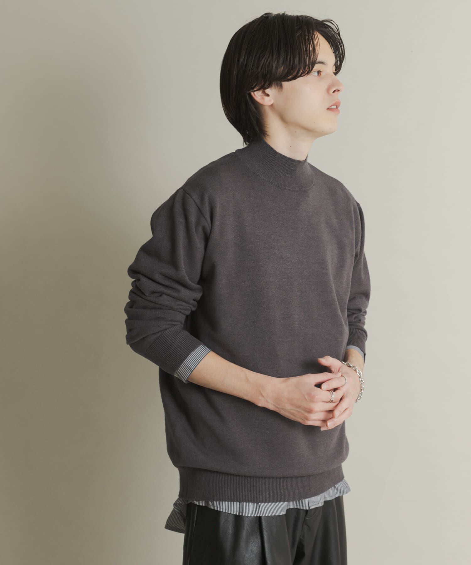 SENSE OF PLACE by URBAN RESEARCH「『一部WEB限定カラー』『洗濯可/毛玉防止』ストレッチモックネックニット」|ニット・セーター|