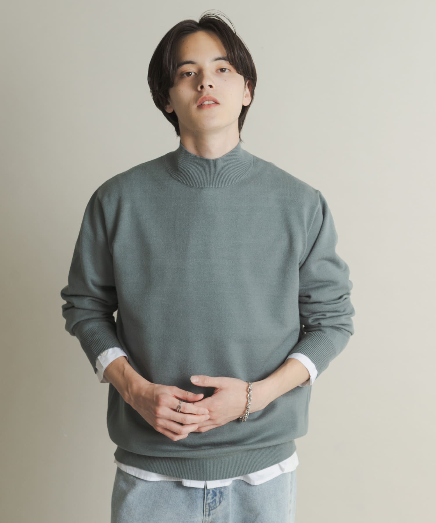 SENSE OF PLACE by URBAN RESEARCH「『一部WEB限定カラー』『洗濯可/毛玉防止』ストレッチモックネックニット」|ニット・セーター|