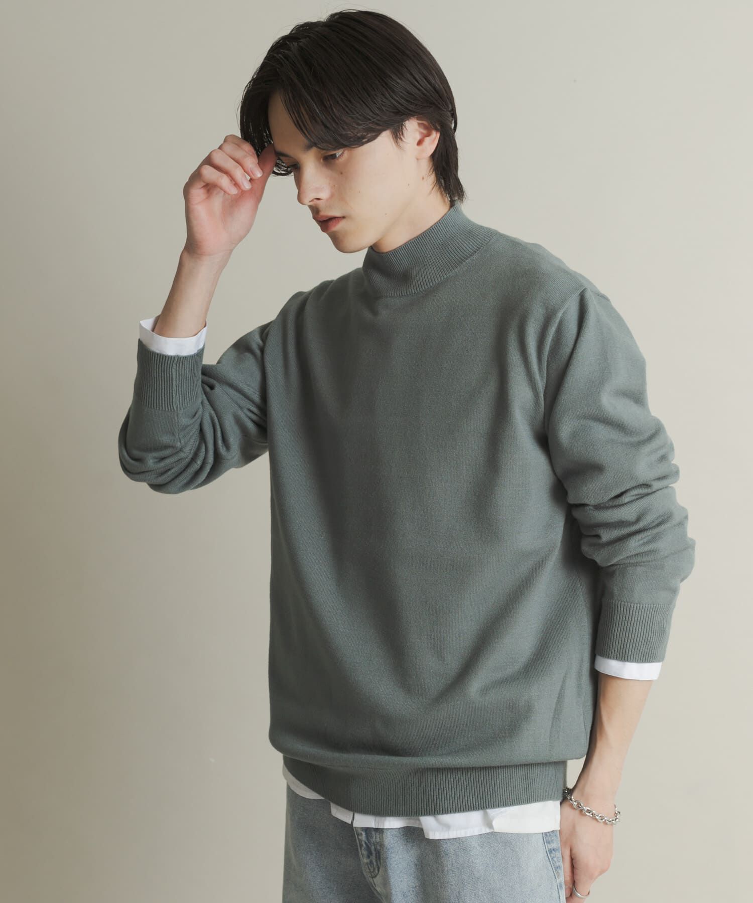 SENSE OF PLACE by URBAN RESEARCH「『一部WEB限定カラー』『洗濯可/毛玉防止』ストレッチモックネックニット」|ニット・セーター|