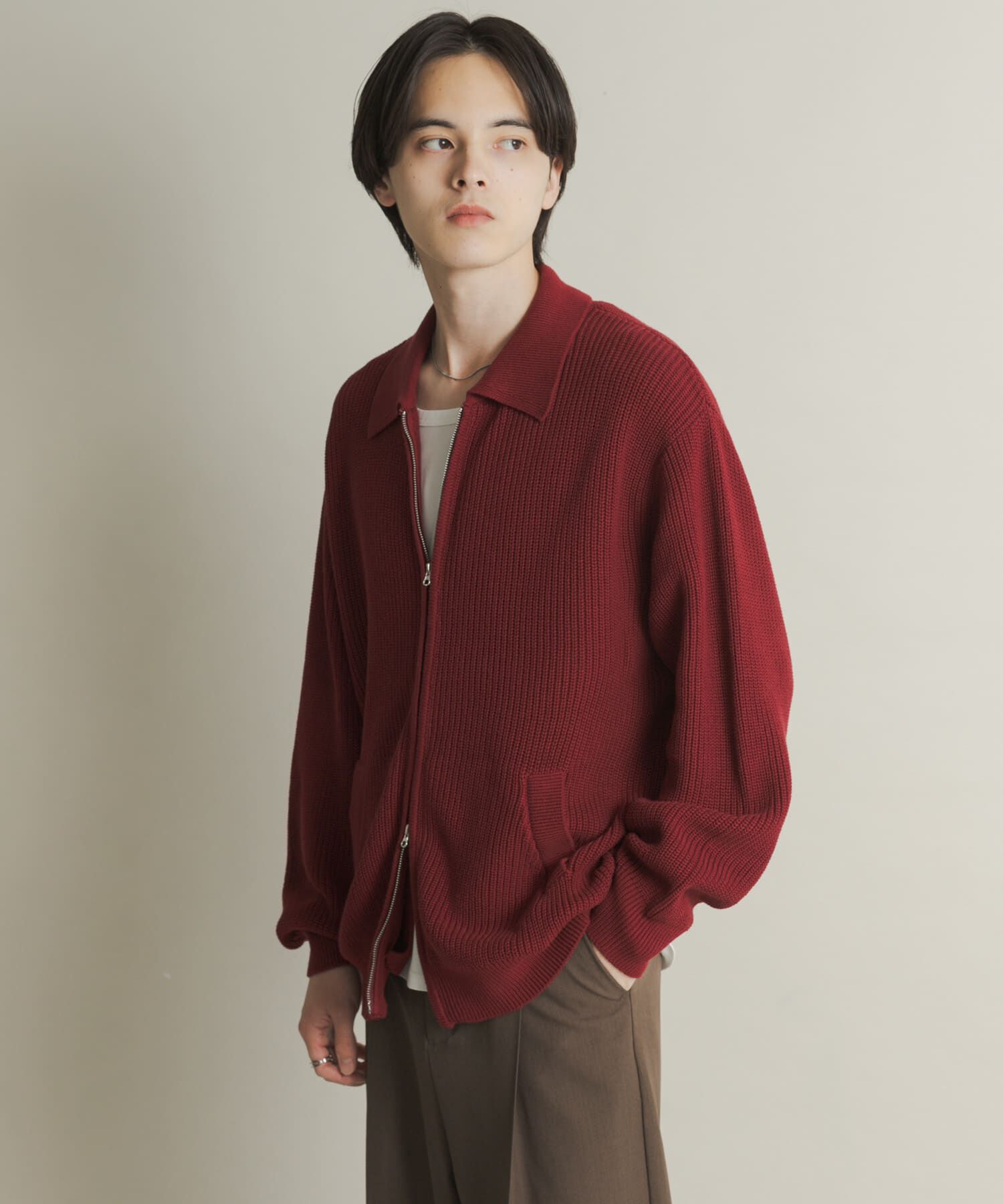SENSE OF PLACE by URBAN RESEARCH「ダブルジップニットカーディガン」|ニット・セーター|