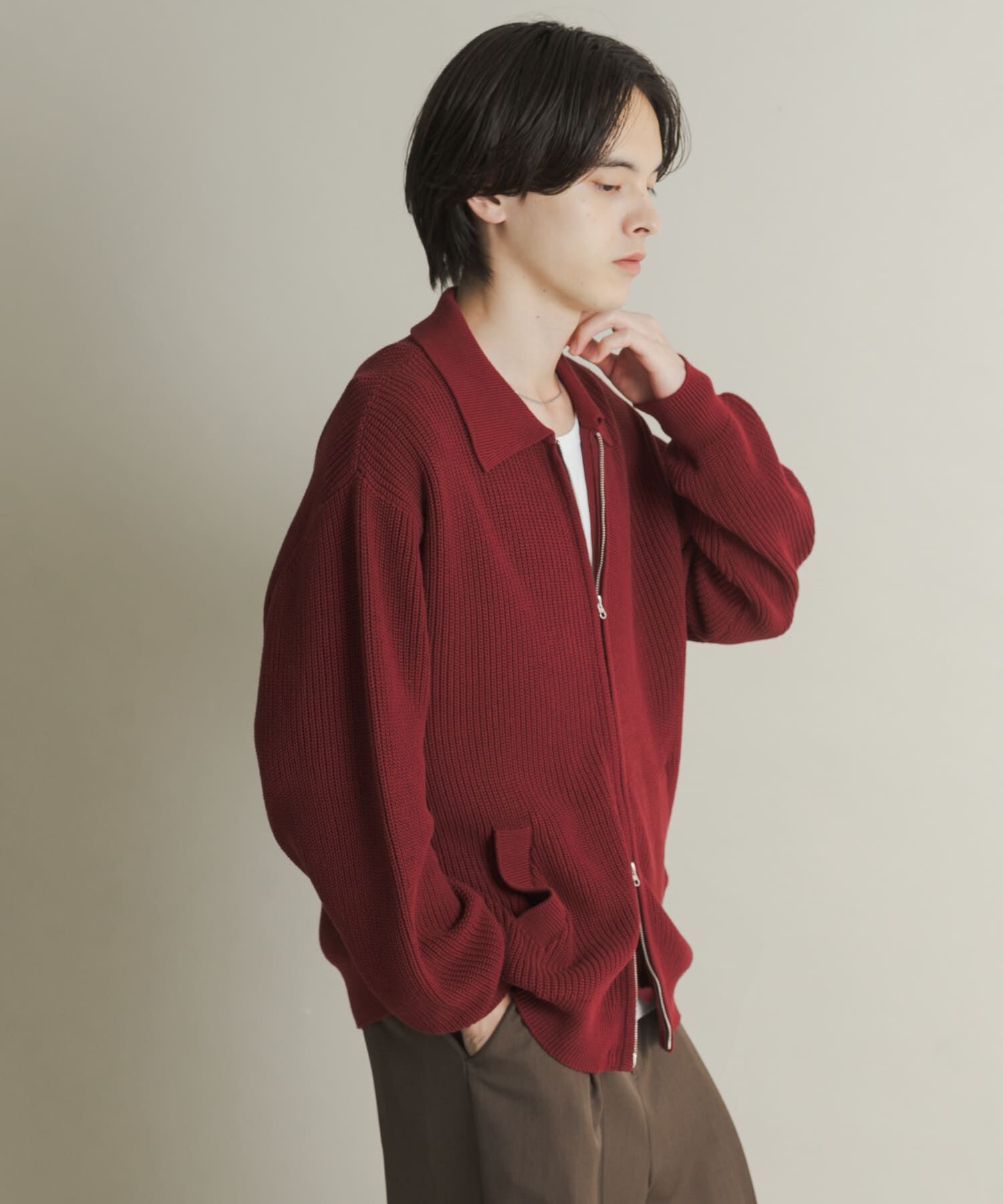 SENSE OF PLACE by URBAN RESEARCH「ダブルジップニットカーディガン」|ニット・セーター|