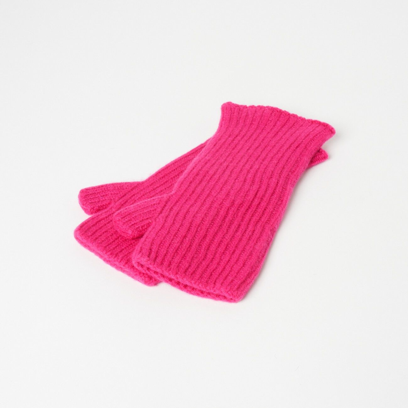  「WILLIAM BRUNTON 1x1 RIB WRISTWARMAERS」|マフラー|フューシャピンク