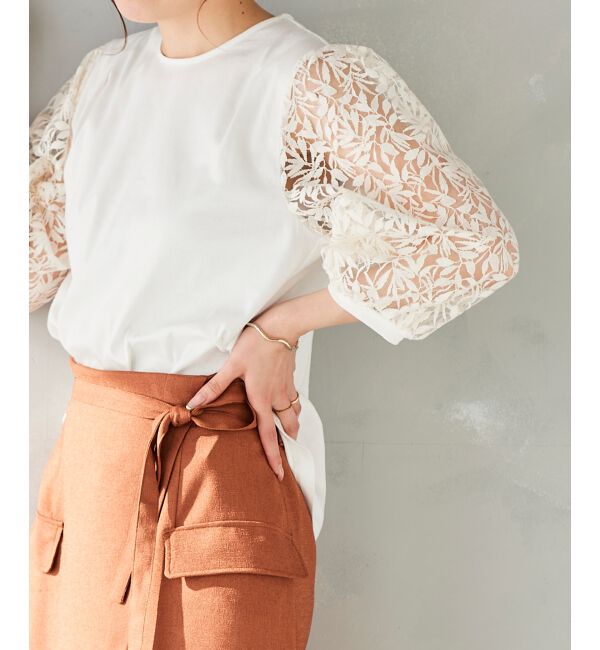  「《手洗い可能》シアーレースキリカエプルオーバー」|Tシャツ・カットソー|オフ