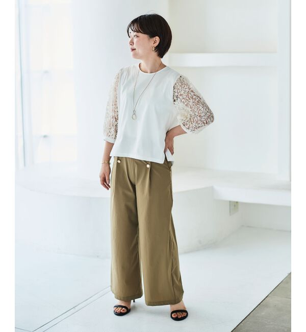  「《手洗い可能》シアーレースキリカエプルオーバー」|Tシャツ・カットソー|