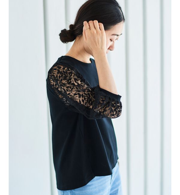  「《手洗い可能》シアーレースキリカエプルオーバー」|Tシャツ・カットソー|