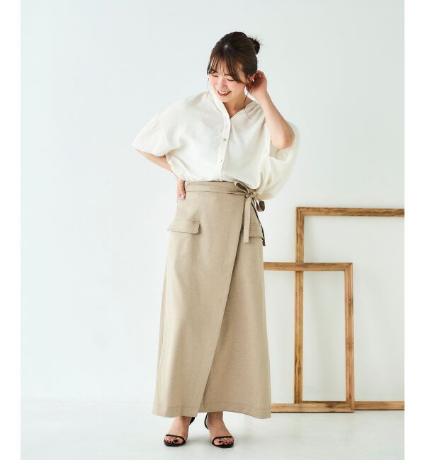 le.coeur blanc「《手洗い可能》ラップライクフレアスカート」|スカート|