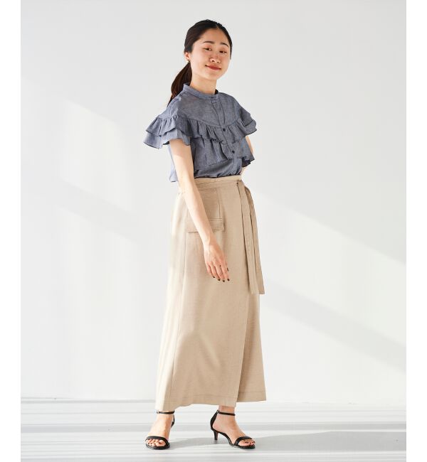 le.coeur blanc「《手洗い可能》ラップライクフレアスカート」|スカート|