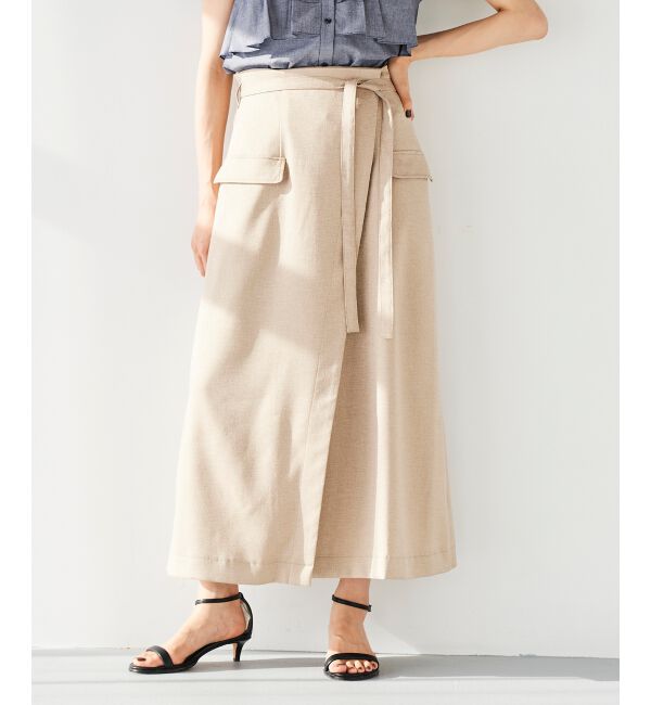 le.coeur blanc「《手洗い可能》ラップライクフレアスカート」|スカート|