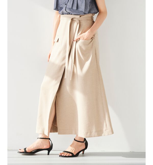 le.coeur blanc「《手洗い可能》ラップライクフレアスカート」|スカート|