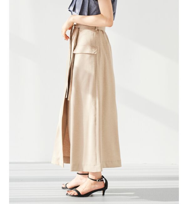 le.coeur blanc「《手洗い可能》ラップライクフレアスカート」|スカート|