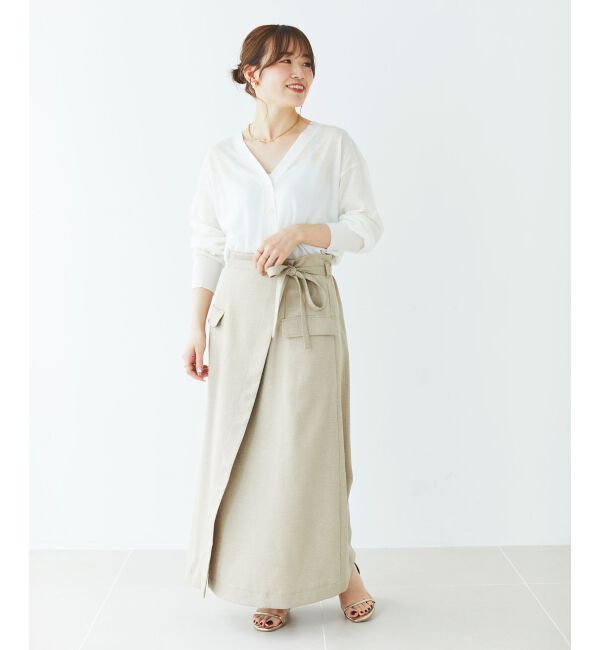 le.coeur blanc「《手洗い可能》ラップライクフレアスカート」|スカート|