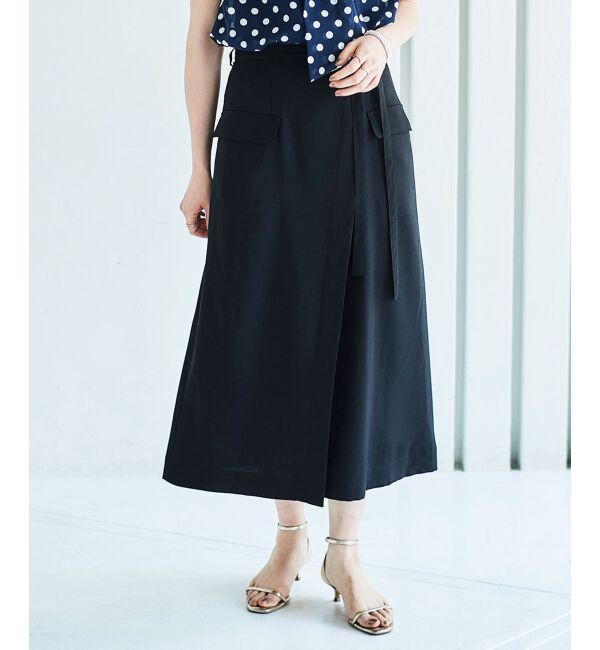 le.coeur blanc「《手洗い可能》ラップライクフレアスカート」|スカート|