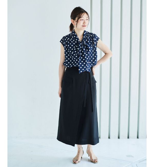 le.coeur blanc「《手洗い可能》ラップライクフレアスカート」|スカート|