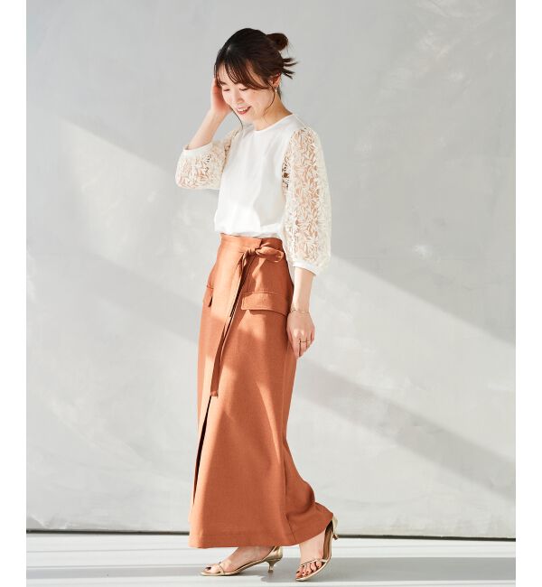 le.coeur blanc「《手洗い可能》ラップライクフレアスカート」|スカート|