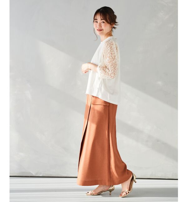 le.coeur blanc「《手洗い可能》ラップライクフレアスカート」|スカート|