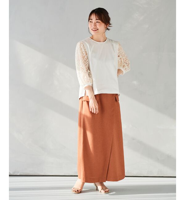 le.coeur blanc「《手洗い可能》ラップライクフレアスカート」|スカート|