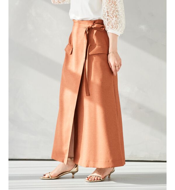 le.coeur blanc「《手洗い可能》ラップライクフレアスカート」|スカート|