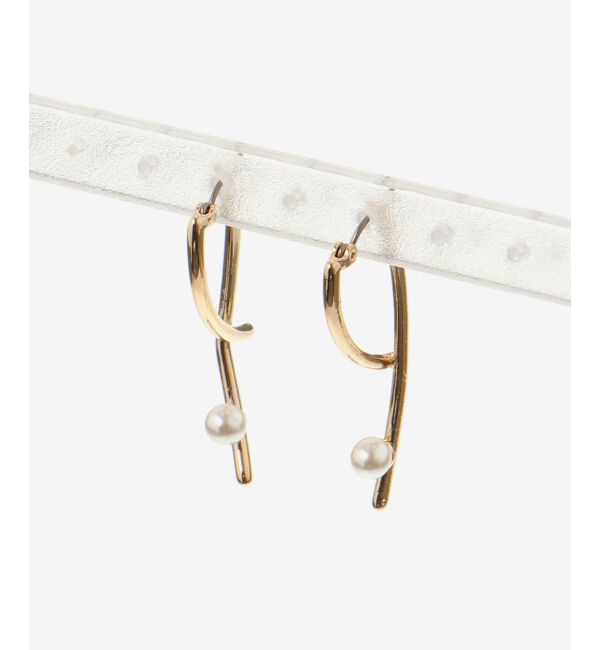  「パール付きカーブバーピアス」|ピアス|