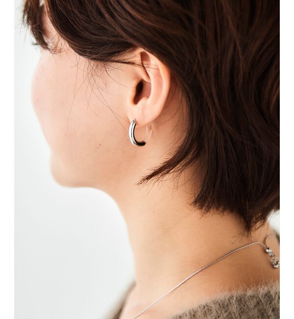 le.coeur blanc「クリア&times;フープピアス」|ピアス|