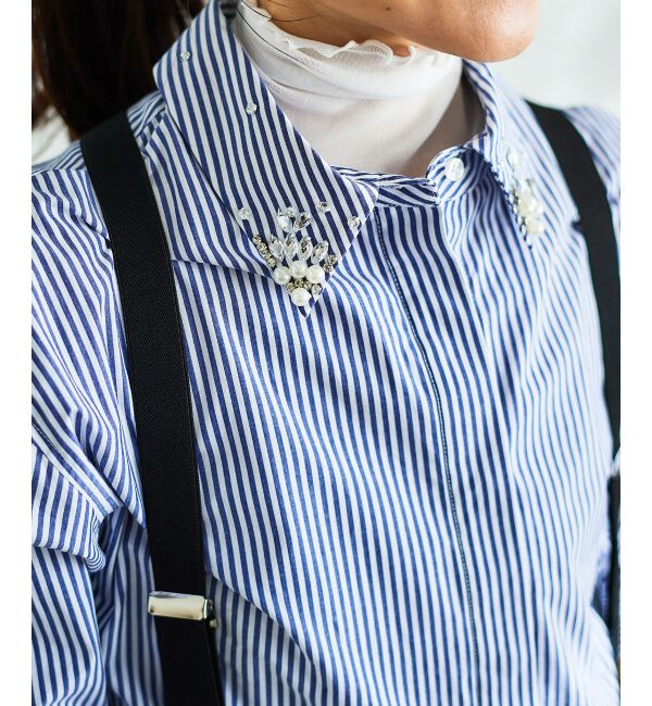 le.coeur blanc「《手洗い可能》ビジューカラーシャツ」|シャツ・ブラウス|