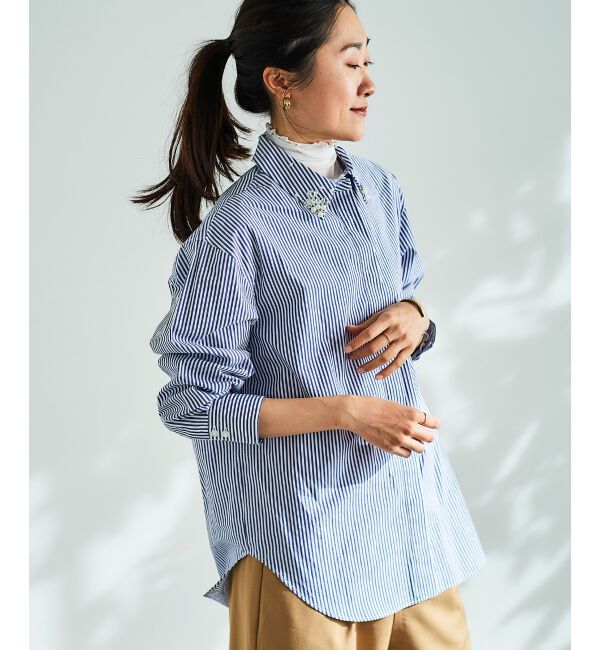 le.coeur blanc「《手洗い可能》ビジューカラーシャツ」|シャツ・ブラウス|