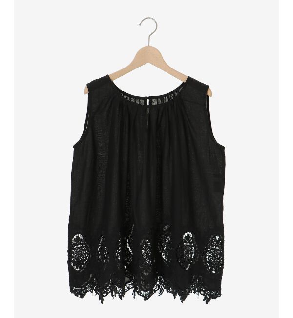  「Fanaka裾レースノースリーブ」|シャツ・ブラウス|