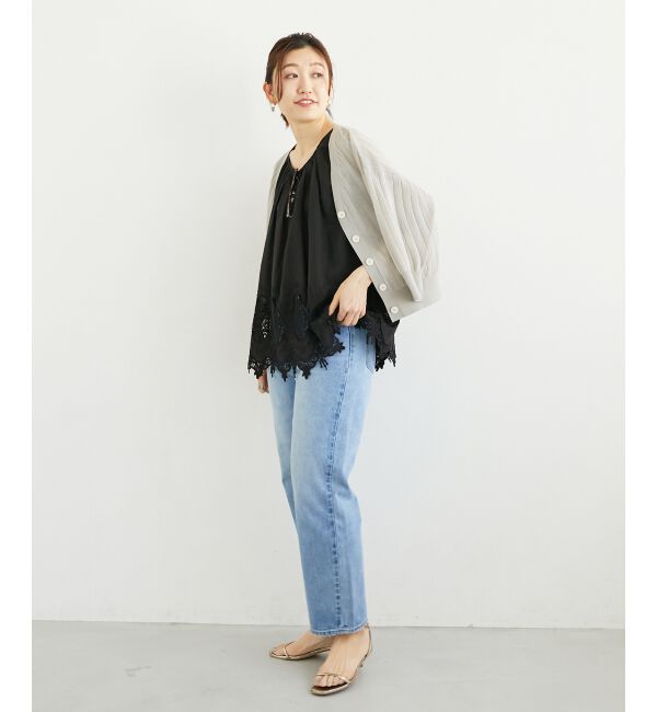  「Fanaka裾レースノースリーブ」|シャツ・ブラウス|