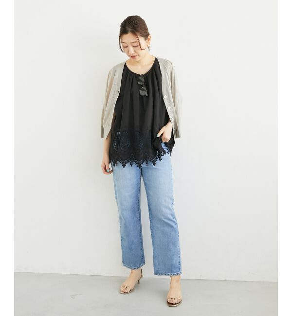  「Fanaka裾レースノースリーブ」|シャツ・ブラウス|