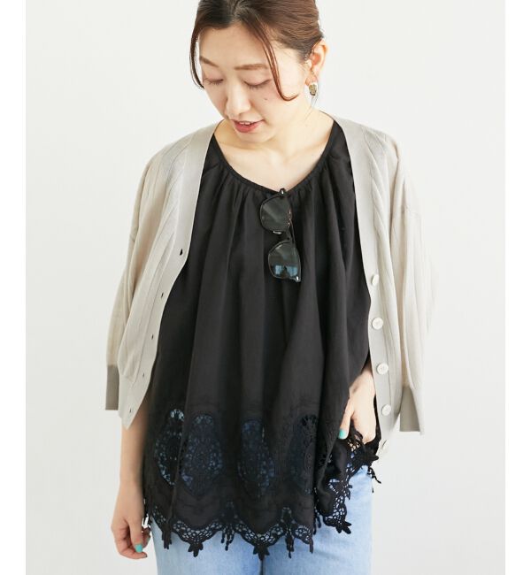  「Fanaka裾レースノースリーブ」|シャツ・ブラウス|