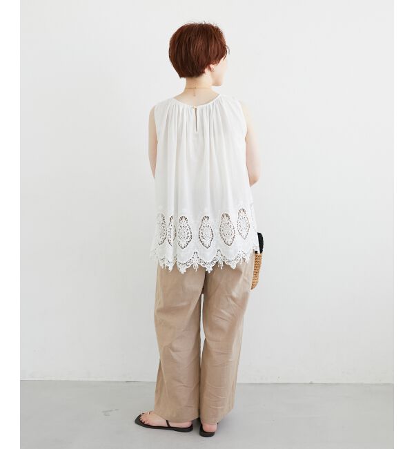  「Fanaka裾レースノースリーブ」|シャツ・ブラウス|