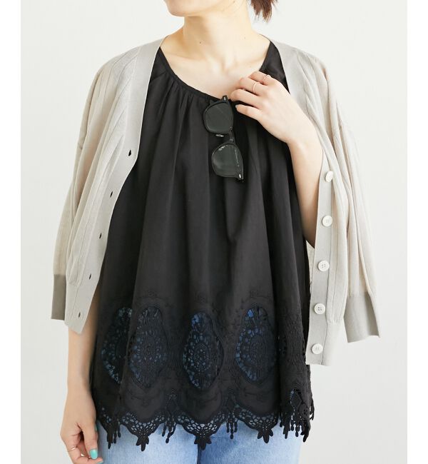  「Fanaka裾レースノースリーブ」|シャツ・ブラウス|