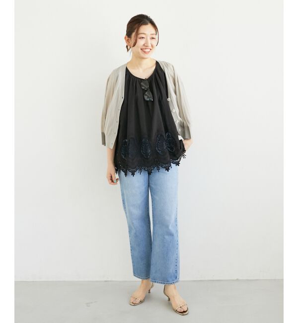  「Fanaka裾レースノースリーブ」|シャツ・ブラウス|