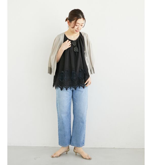  「Fanaka裾レースノースリーブ」|シャツ・ブラウス|