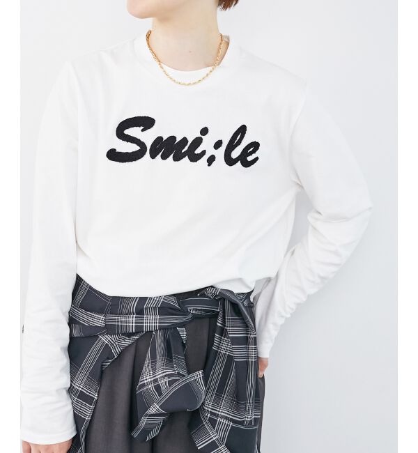 le.coeur blanc「《一部店舗/WEB限定》【vaneum】 サガラ刺繍ロゴロンT」|Tシャツ・カットソー|