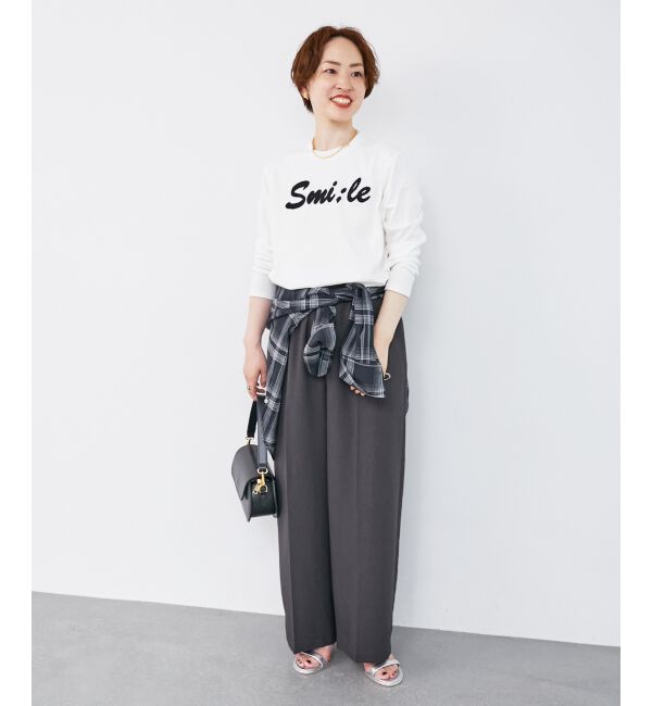 le.coeur blanc「《一部店舗/WEB限定》【vaneum】 サガラ刺繍ロゴロンT」|Tシャツ・カットソー|