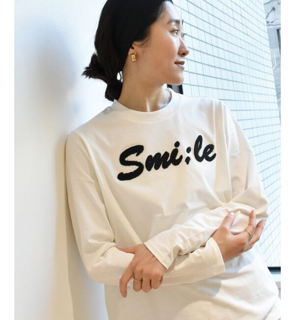 le.coeur blanc「《一部店舗/WEB限定》【vaneum】 サガラ刺繍ロゴロンT」|Tシャツ・カットソー|