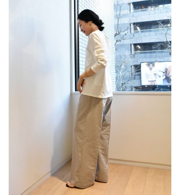 le.coeur blanc「《一部店舗/WEB限定》【vaneum】 サガラ刺繍ロゴロンT」|Tシャツ・カットソー|