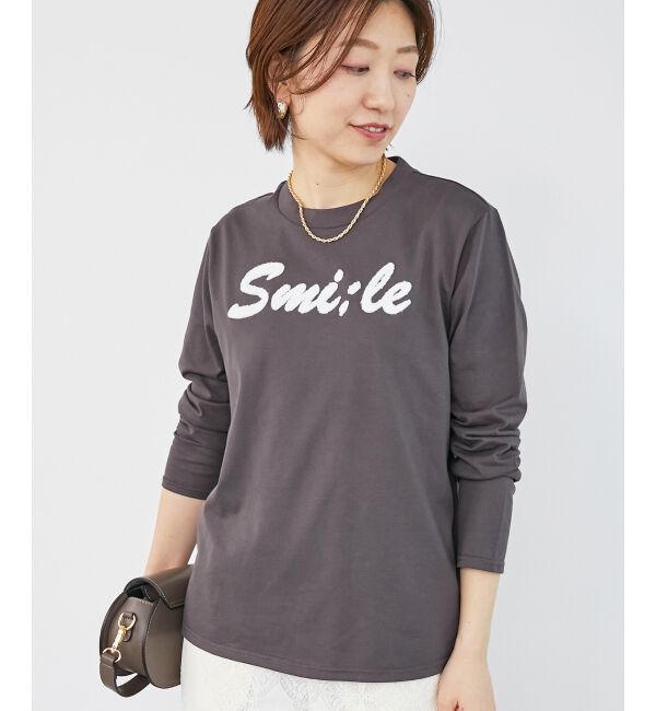 le.coeur blanc「《一部店舗/WEB限定》【vaneum】 サガラ刺繍ロゴロンT」|Tシャツ・カットソー|