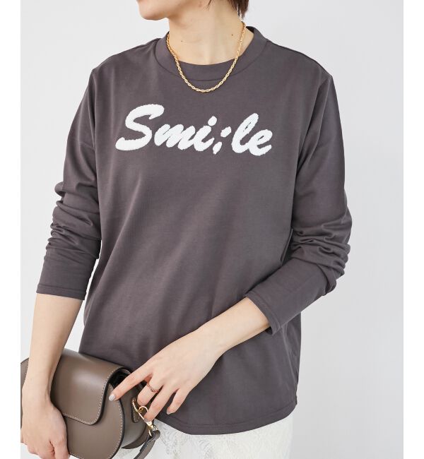 le.coeur blanc「《一部店舗/WEB限定》【vaneum】 サガラ刺繍ロゴロンT」|Tシャツ・カットソー|