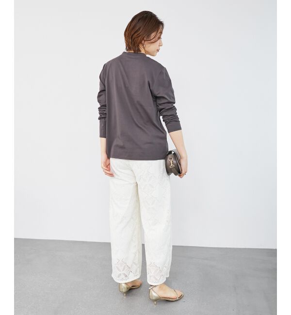 le.coeur blanc「《一部店舗/WEB限定》【vaneum】 サガラ刺繍ロゴロンT」|Tシャツ・カットソー|