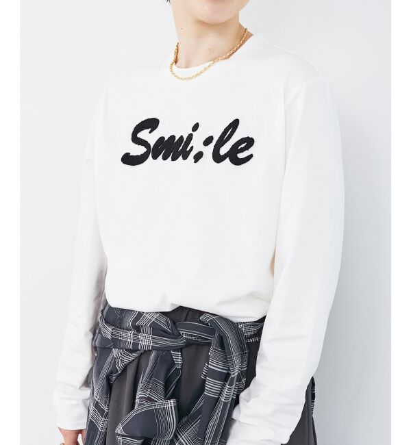 le.coeur blanc「《一部店舗/WEB限定》【vaneum】 サガラ刺繍ロゴロンT」|Tシャツ・カットソー|