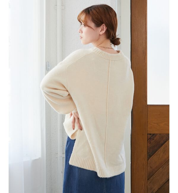  「《WEB限定アイテム》ワイドシルエットクルーネックプルオーバー」|ニット・セーター|