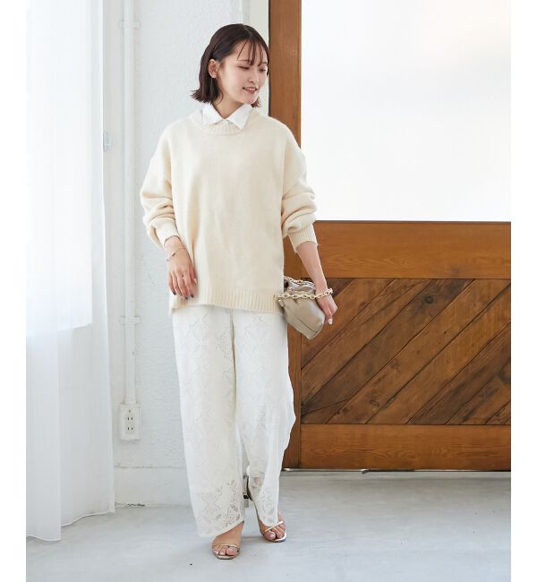 「《WEB限定アイテム》ワイドシルエットクルーネックプルオーバー」|ニット・セーター|