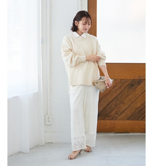  「《WEB限定アイテム》ワイドシルエットクルーネックプルオーバー」|ニット・セーター|