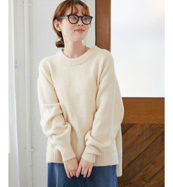  「《WEB限定アイテム》ワイドシルエットクルーネックプルオーバー」|ニット・セーター|