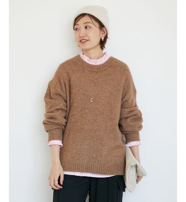  「《WEB限定アイテム》ワイドシルエットクルーネックプルオーバー」|ニット・セーター|